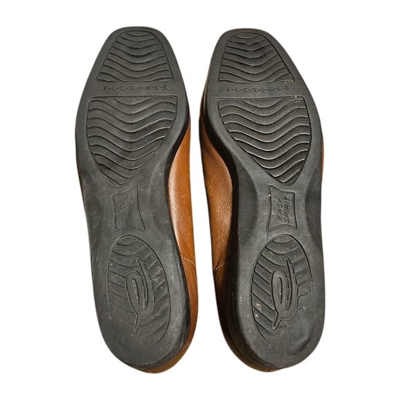 Womens Brown Leather Loafers Easy Spirit Comfort Flata Sz 7 Slip On Casual Work - Picture 12 of 14